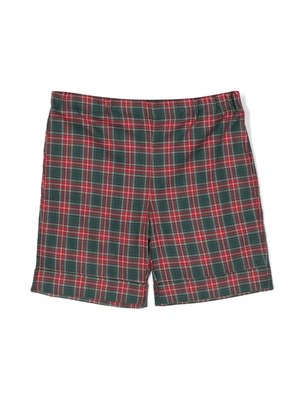 Plaid-Pattern Cotton Shorts by Siola