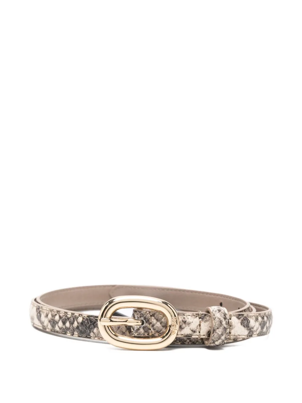 Slim Python-Effect Leather Belt by Maje