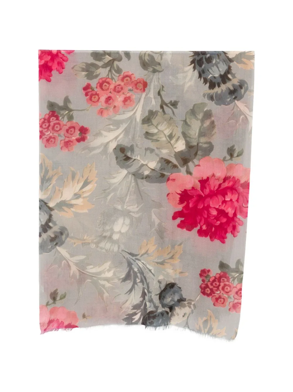 Floral-Print Frayed Scarf by MOULETA