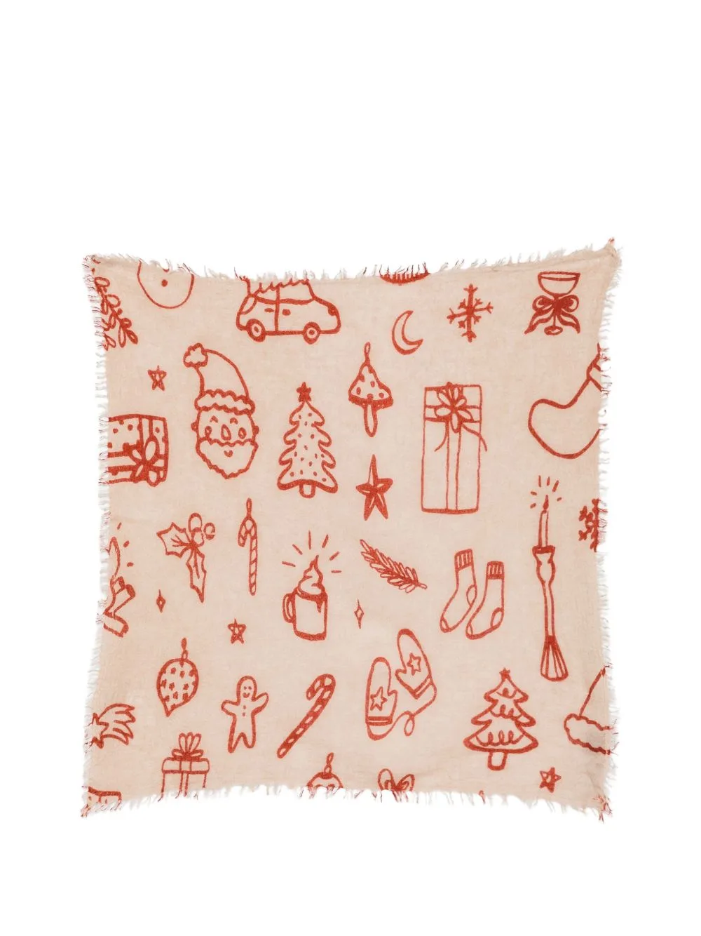 Graphic-Print Frayed Scarf by MOULETA