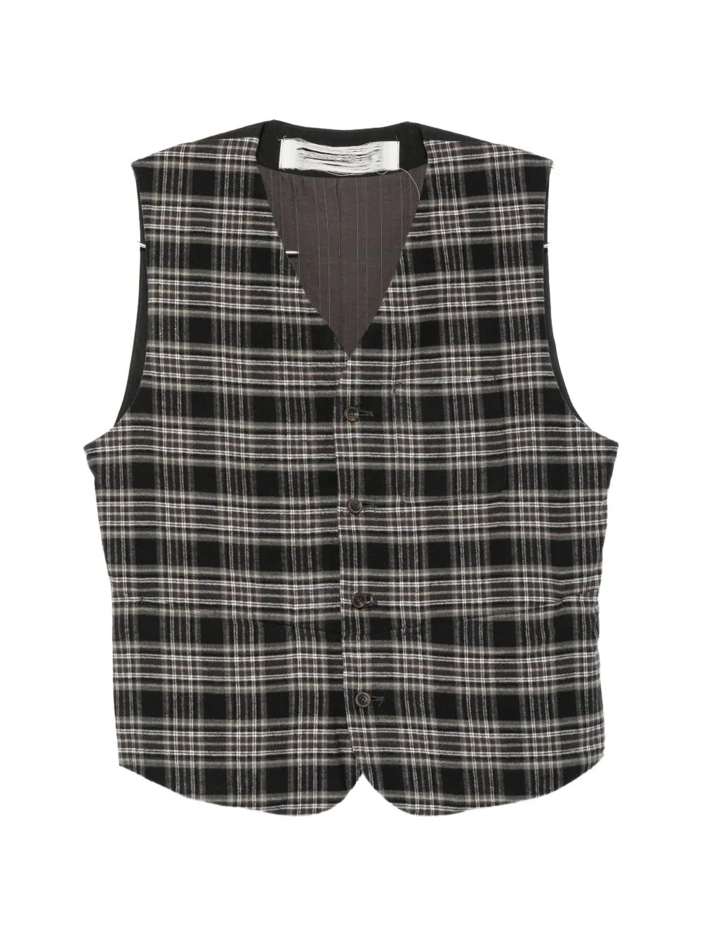 Check-Pattern Button-Up Waistcoat by Individual Sentiments
