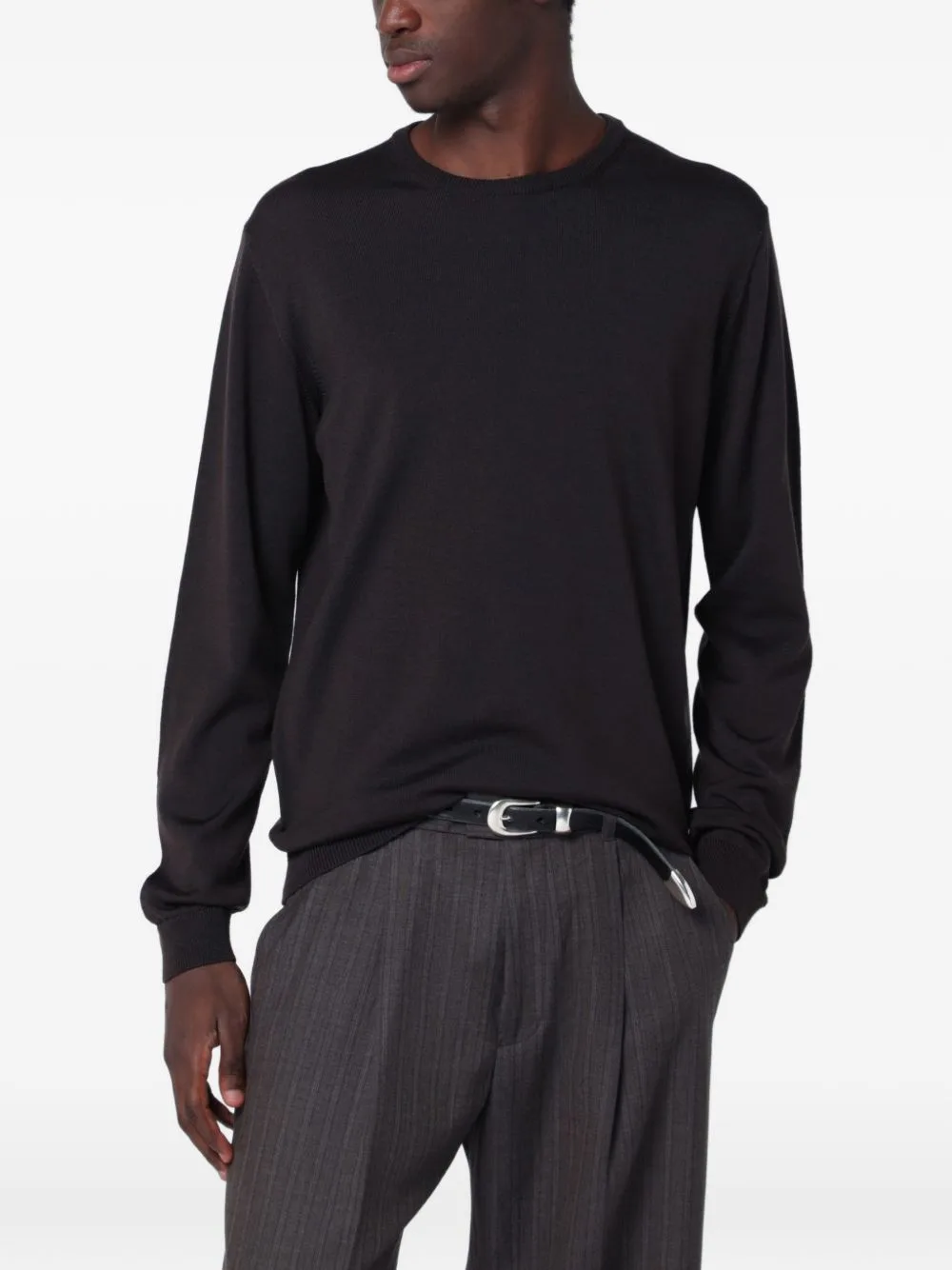 Crew-Neck Long-Sleeve Sweater by Roberto Collina
