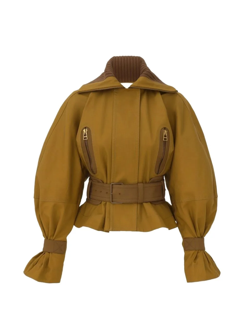 Valiant Drill Belted Balloon-Sleeve Jacket by ZIMMERMANN