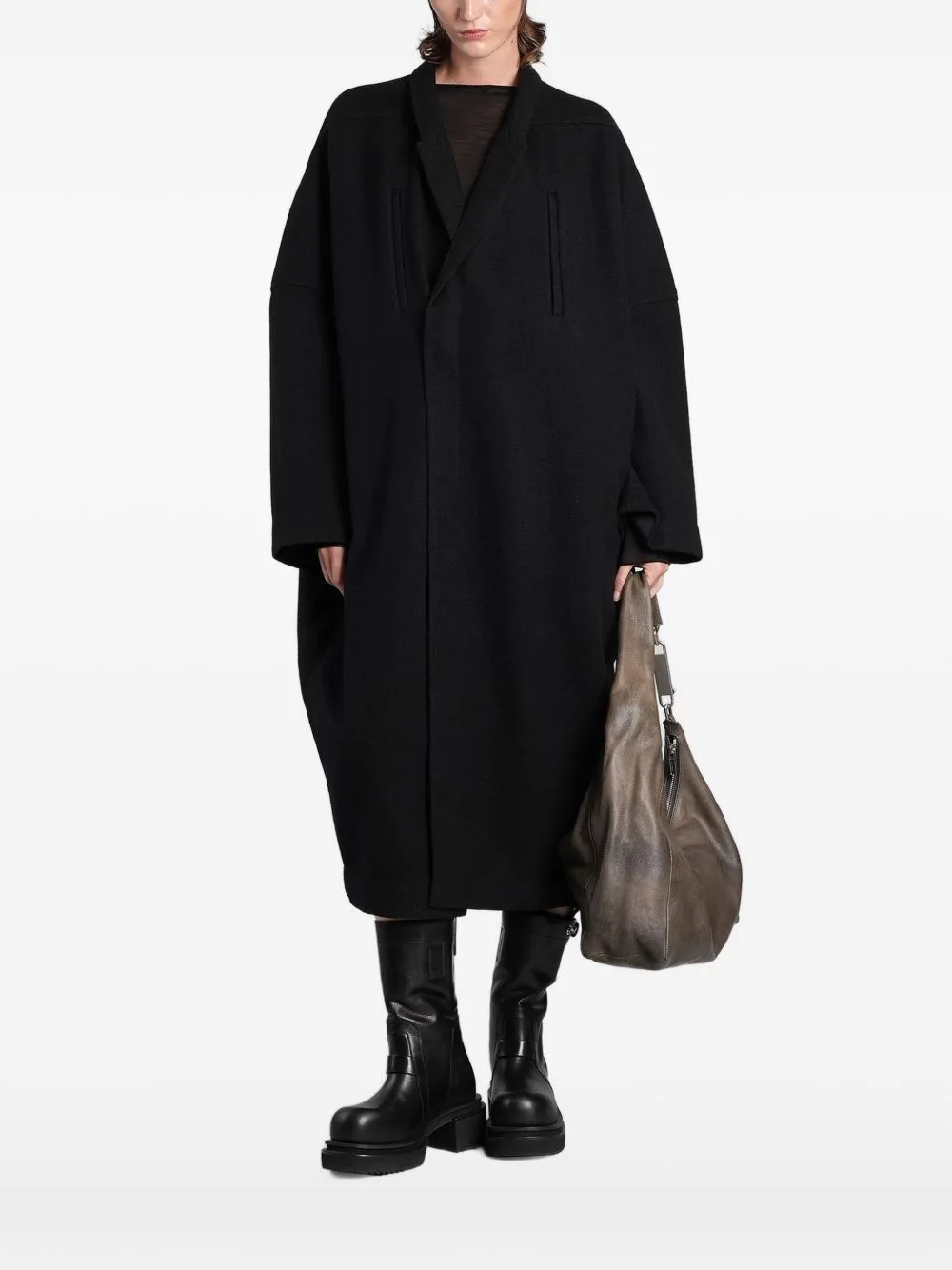 Oversized Shawl-Collar Coat by Rick Owens