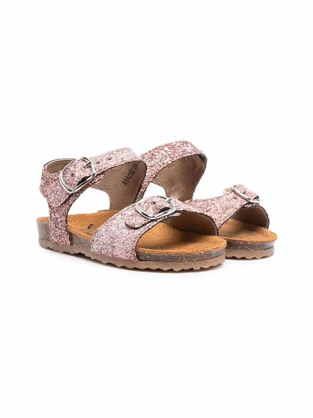 Glitter Buckle-Fastening Sandals by Pèpè