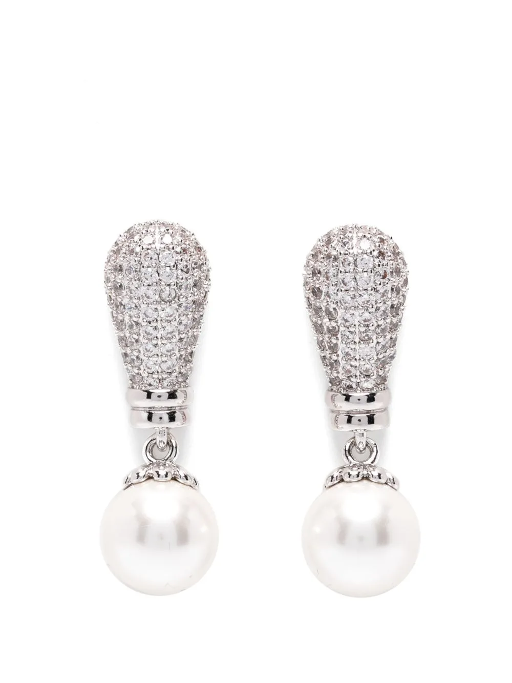Crystal Pearl Drop Earrings by Self-Portrait