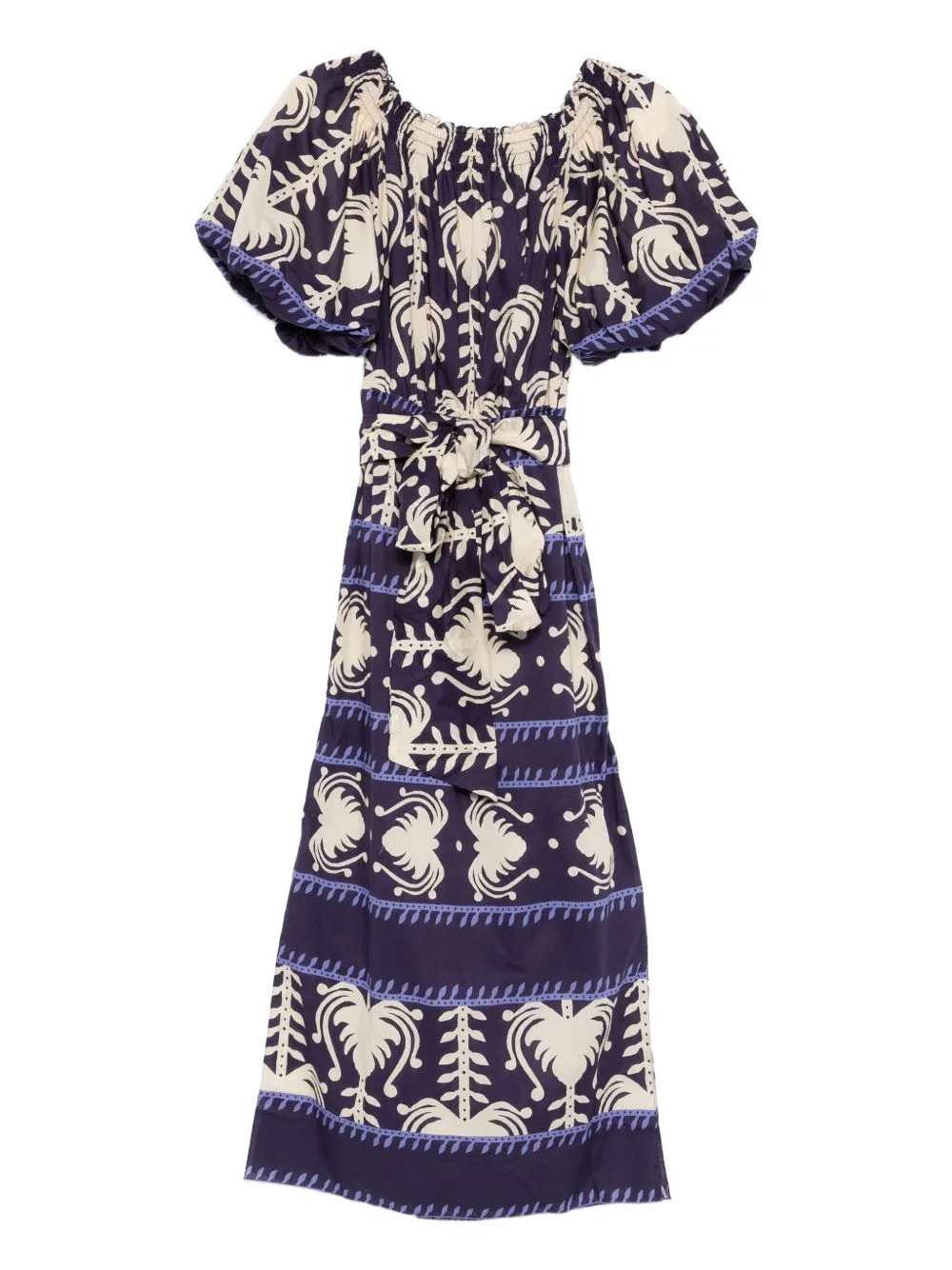 Off-Shoulder Patterned Midi Dress by Johanna Ortiz