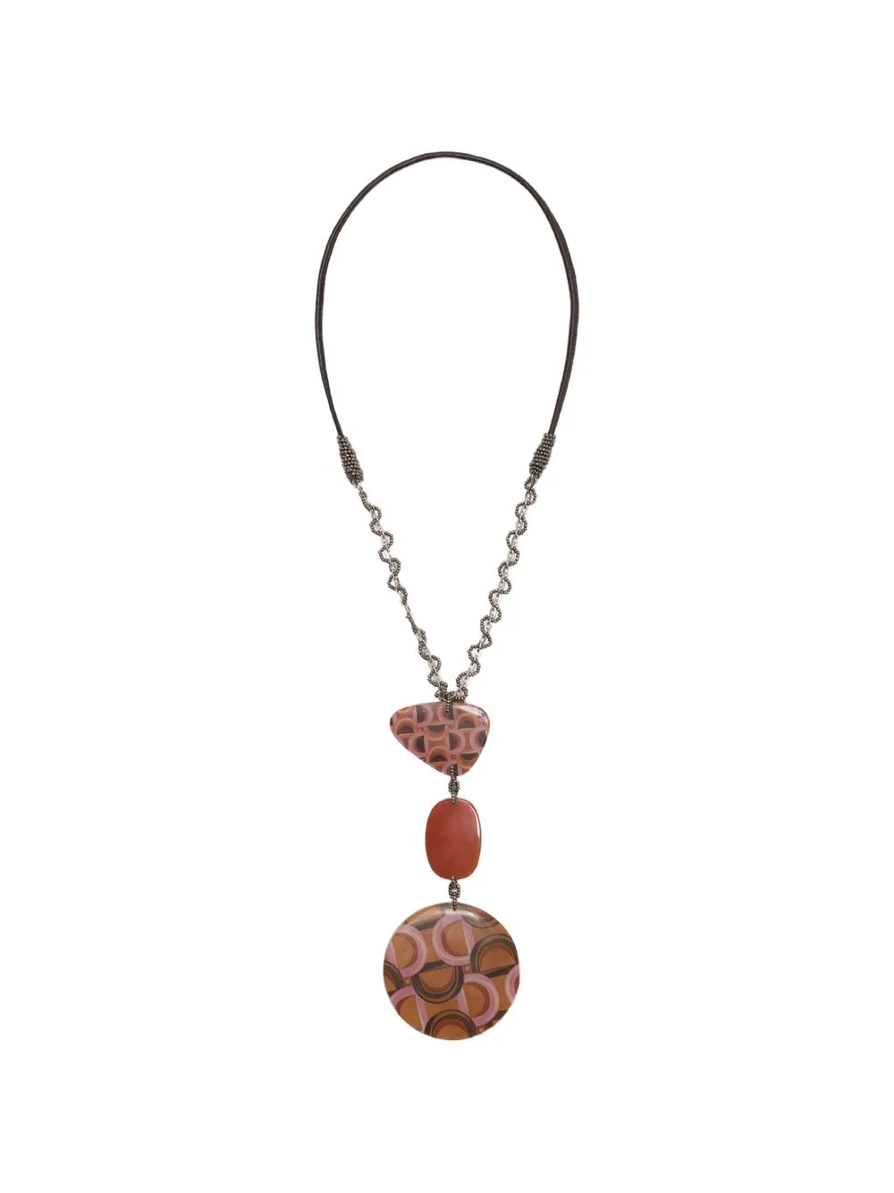 Prints Inside Patchwork Resin Necklace by MALIPARMI