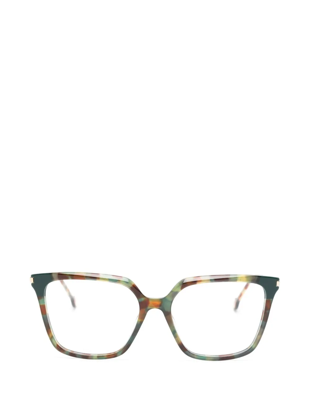 Tortoiseshell-Effect Square-Frame Glasses by Carolina Herrera