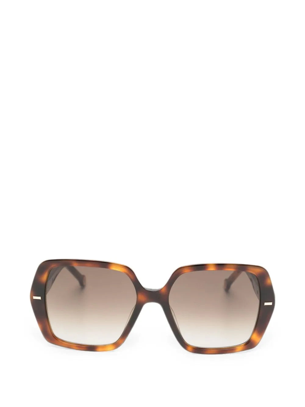 Tortoiseshell-Effect Geometric-Frame Sunglasses by Carolina Herrera