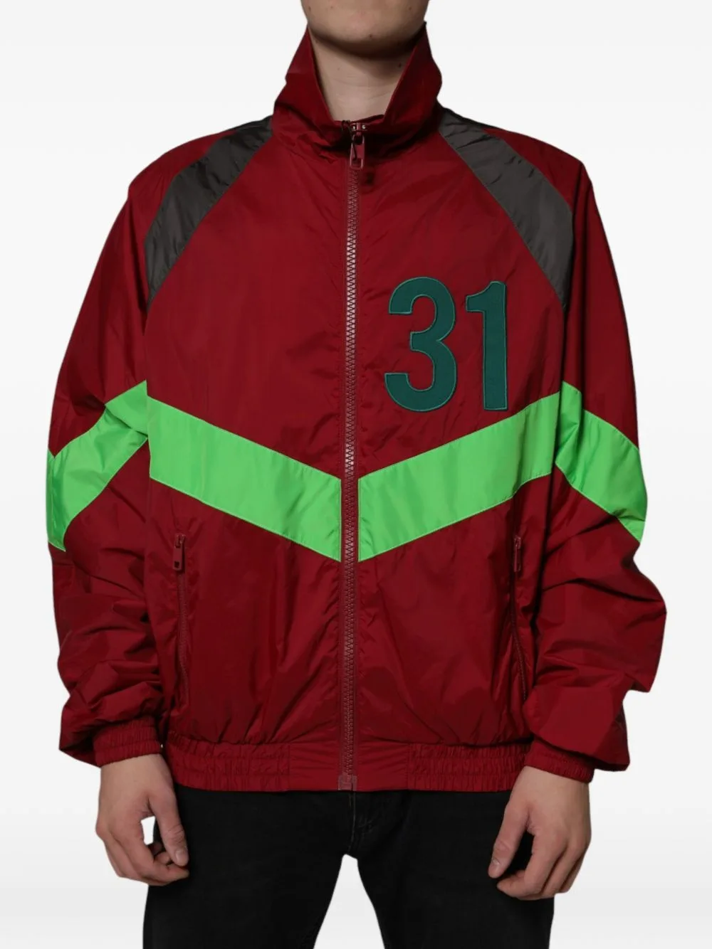 Chevron-Detail Zip-Up Jacket by Dolce & Gabbana
