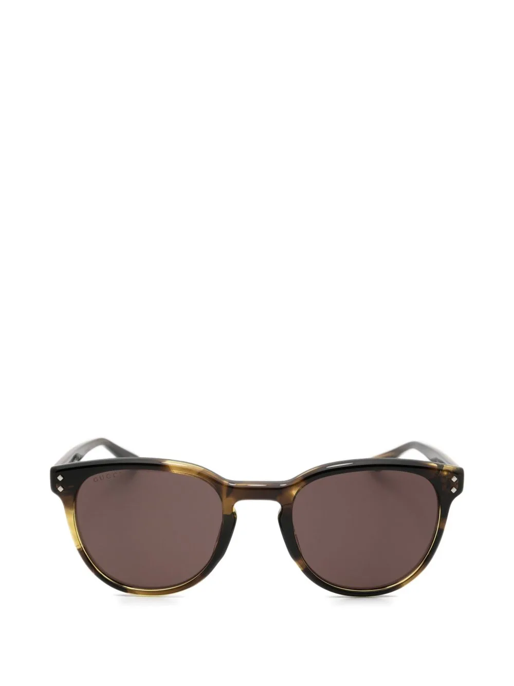 Tortoiseshell-Effect Round-Frame Sunglasses by Gucci Eyewear