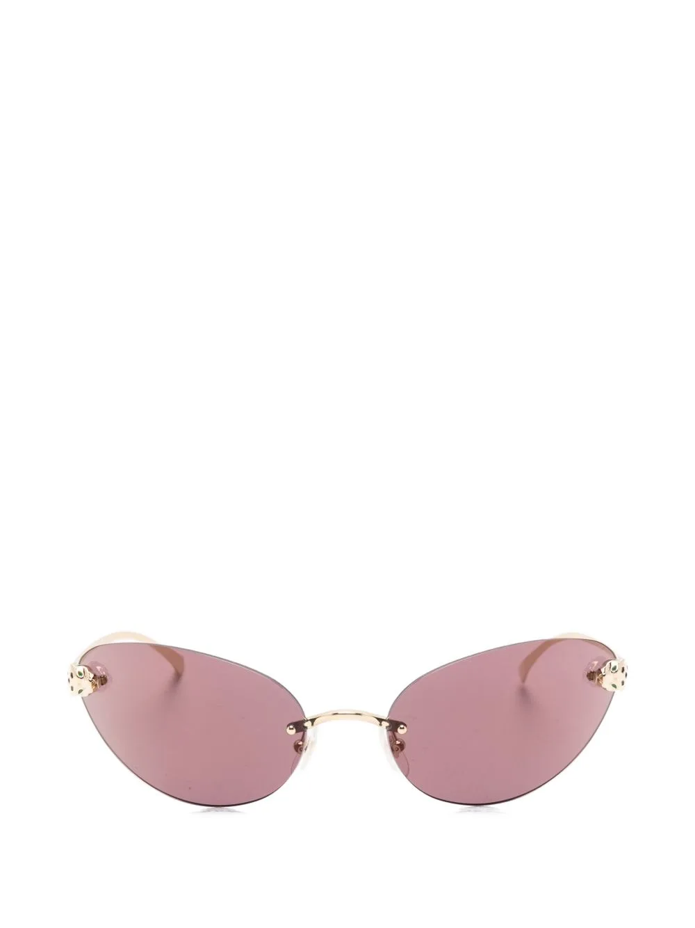 Rimless Oval-Frame Sunglasses by Cartier Eyewear