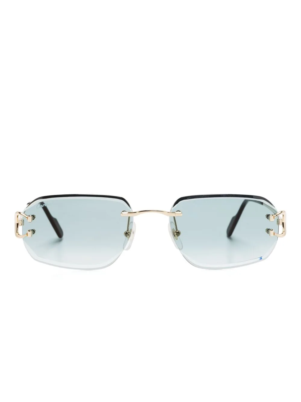Rimless Rectangle-Frame Sunglasses