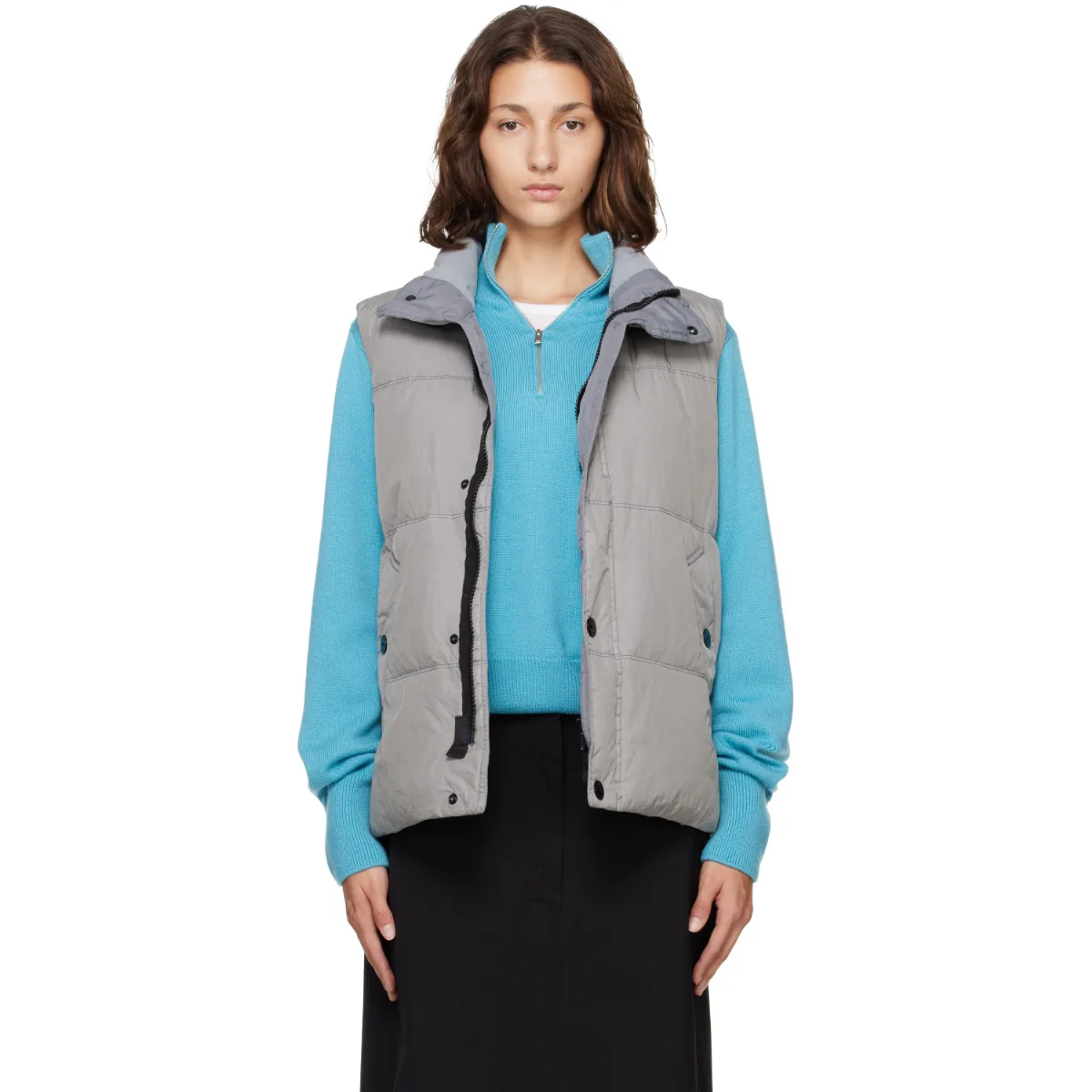 G100010 Crinkle Reps NY Down Vest by Stone Island
