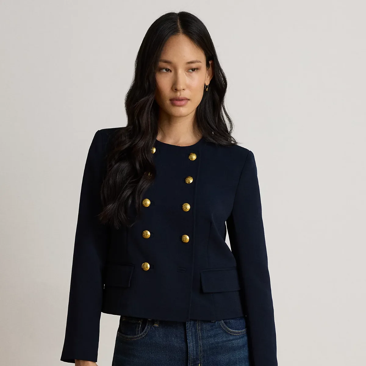Double-Breasted Sablé Crepe Jacket by Lauren Ralph Lauren
