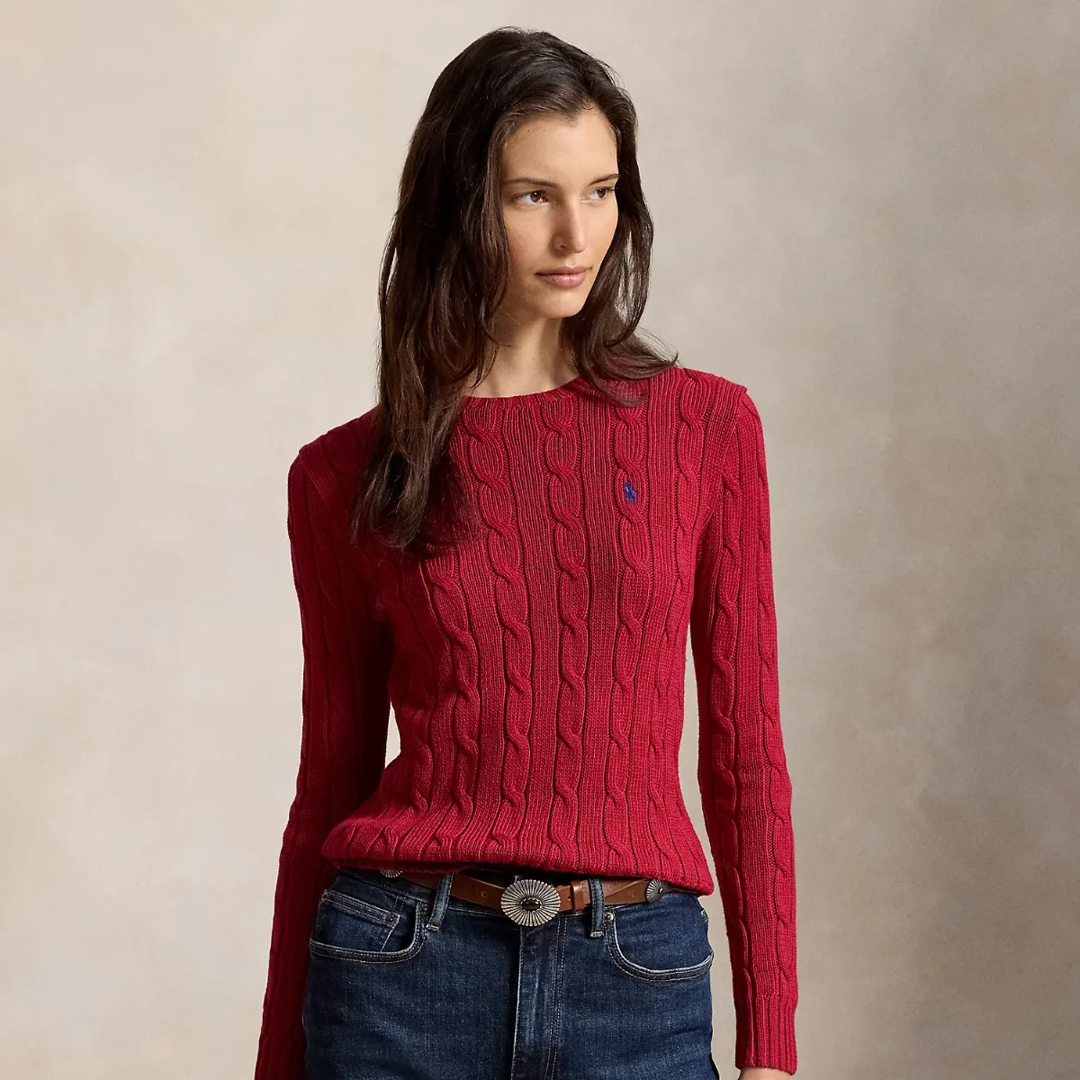 Cable-Knit Cotton Crewneck Jumper