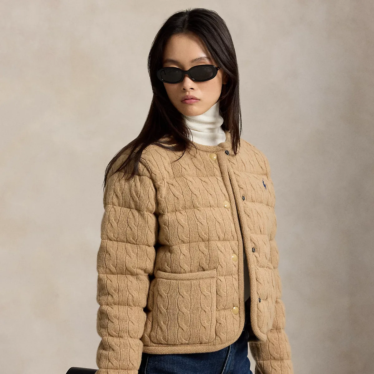 Cable Wool-Cashmere Snapped Jacket by Polo Ralph Lauren
