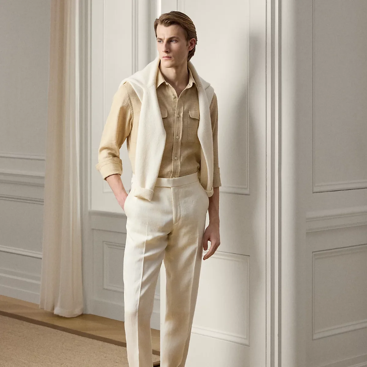Gregory Hand-Tailored Windowpane Trouser by Ralph Lauren Purple Label