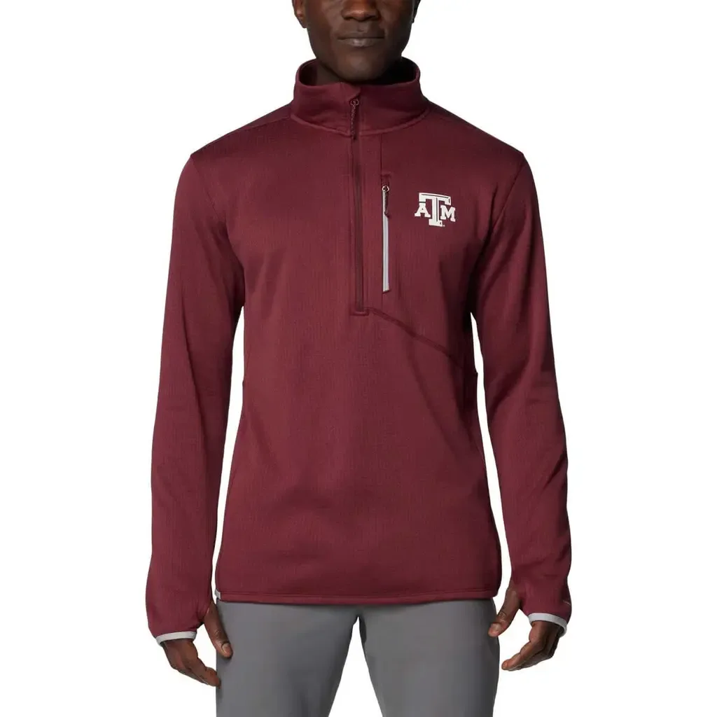 Columbia Maroon Texas A&M Aggies Park View Grid Fleece Omni-Wick Half-Zip Jacket by Columbia