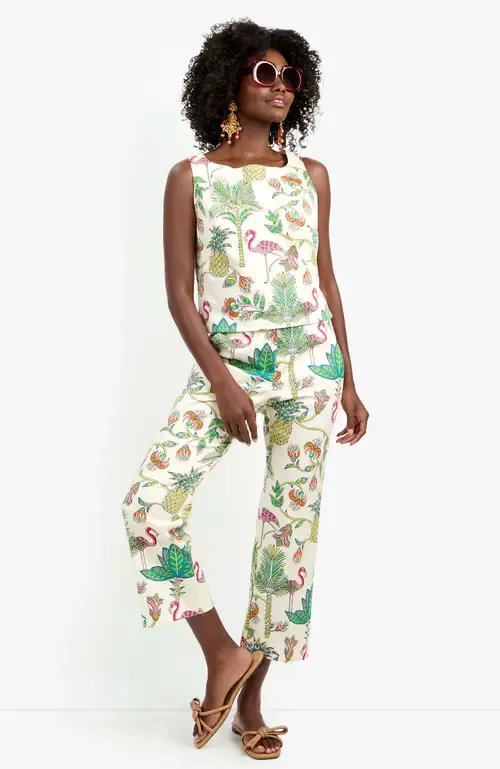 Venya Flamingo Fizz Voile Structured Woven Top by Trina Turk