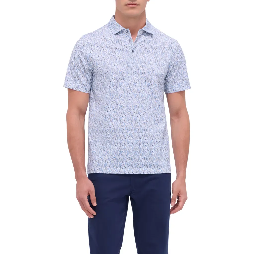 Victor OoohCotton® Barware Print Polo by Bugatchi