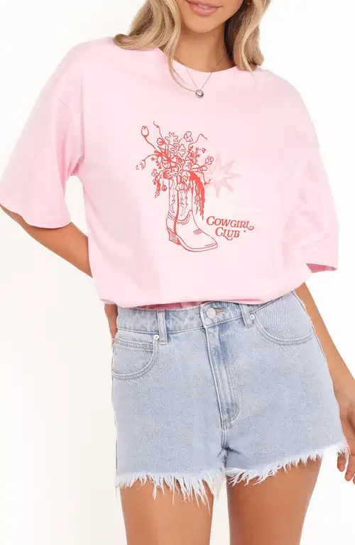 Alanna Cowgirl Club Cotton Oversize Graphic T-Shirt by Petal & Pup