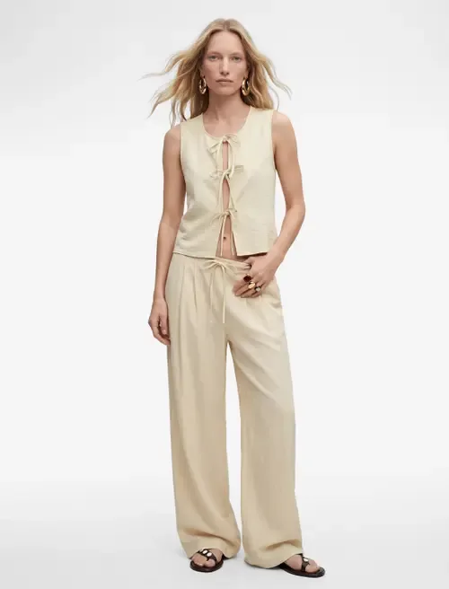 Mid-Rise Wide Leg Trousers by Koton
