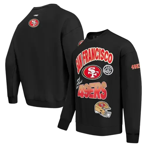 Pro Standard San Francisco 49ers Turn It Up Drop Shoulder Pullover Sweatshirt by PRO STANDARD