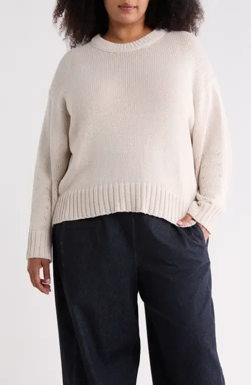 Crewneck Organic Cotton Sweater by Eileen Fisher