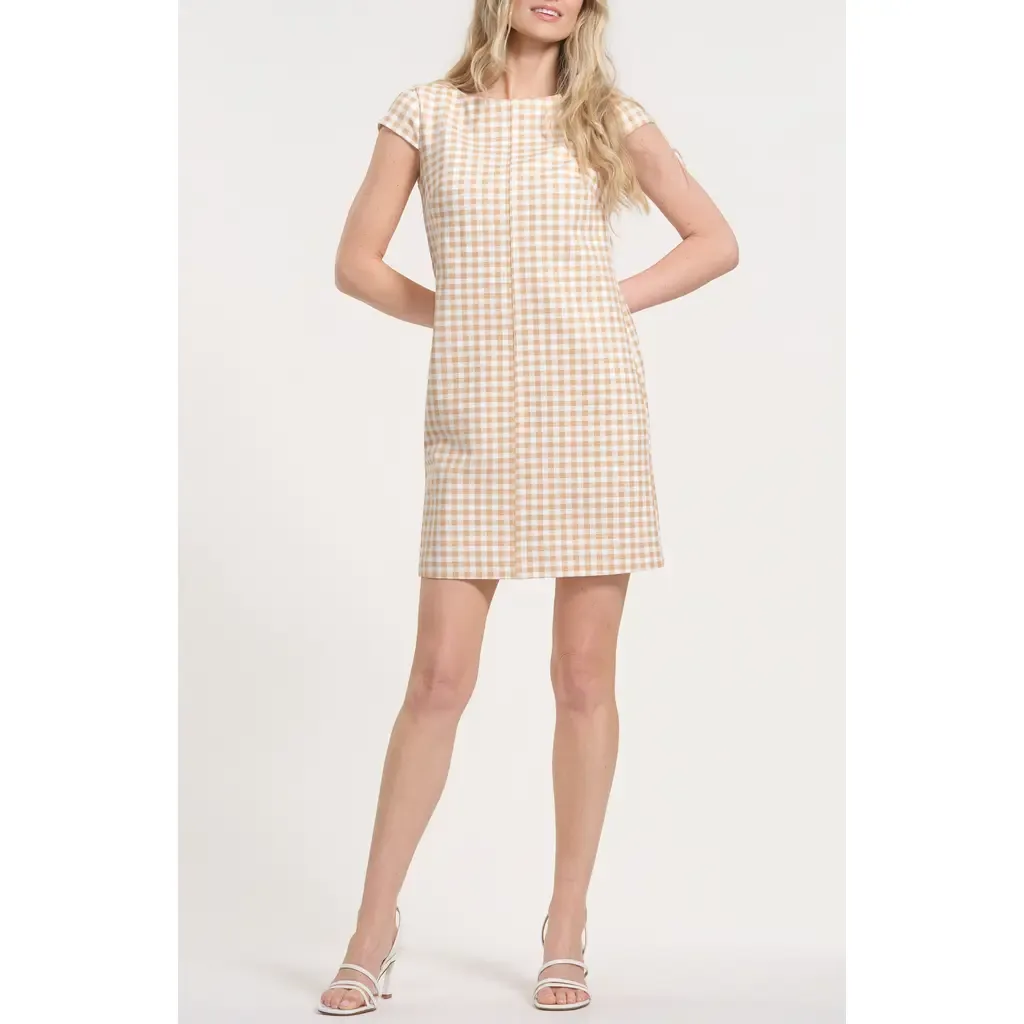 Gingham Cap Sleeve Minidress by Isaac Mizrahi New York
