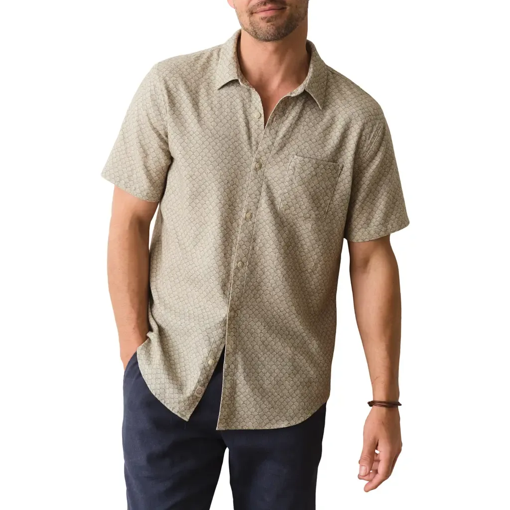 Stretch Selvage Short Sleeve Button-Up Shirt by Marine Layer