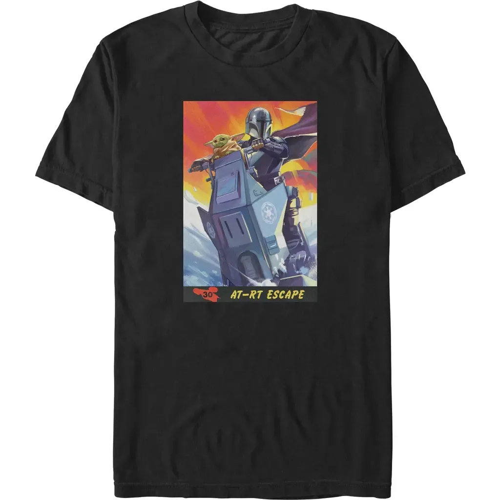 At RT Escape Comic Art Short Sleeve Graphic T-Shirt by Star Wars: The Mandalorian and Grogu