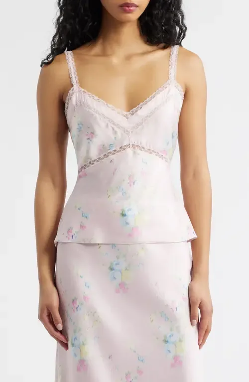 Lirena Floral Satin Top by LoveShackFancy