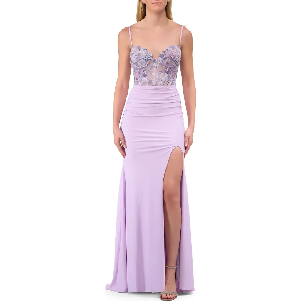 Fabulous Prom Dress with Multi Color Lace Bodice by La Femme