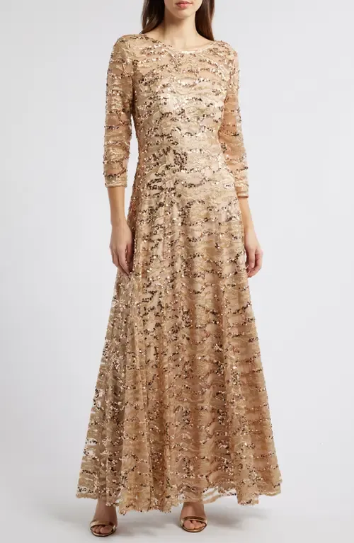 Sequin A-Line Gown by Tahari ASL