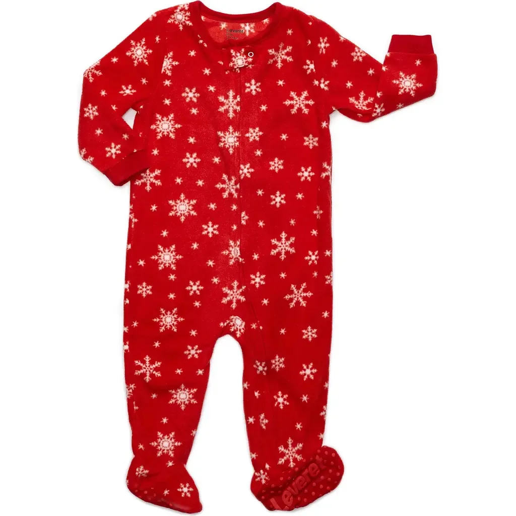 Snowflake Footed Fleece Sleeper by Leveret