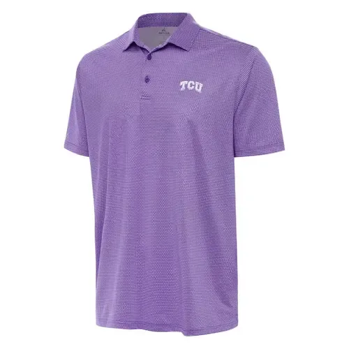 Antigua Purple/White TCU Horned Frogs Rings Polo by ANTIGUA
