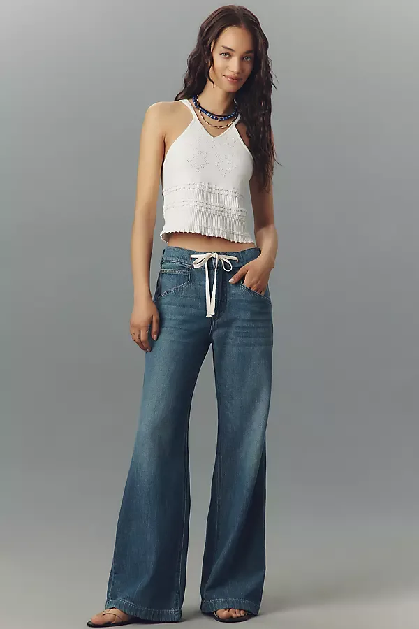 Ellis High Rise Pull on Flare Jeans by Pilcro