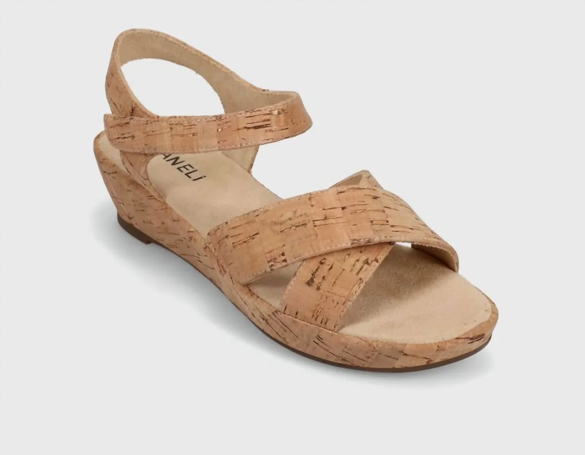 Endre Wedge Sandals in Cork by VANELi