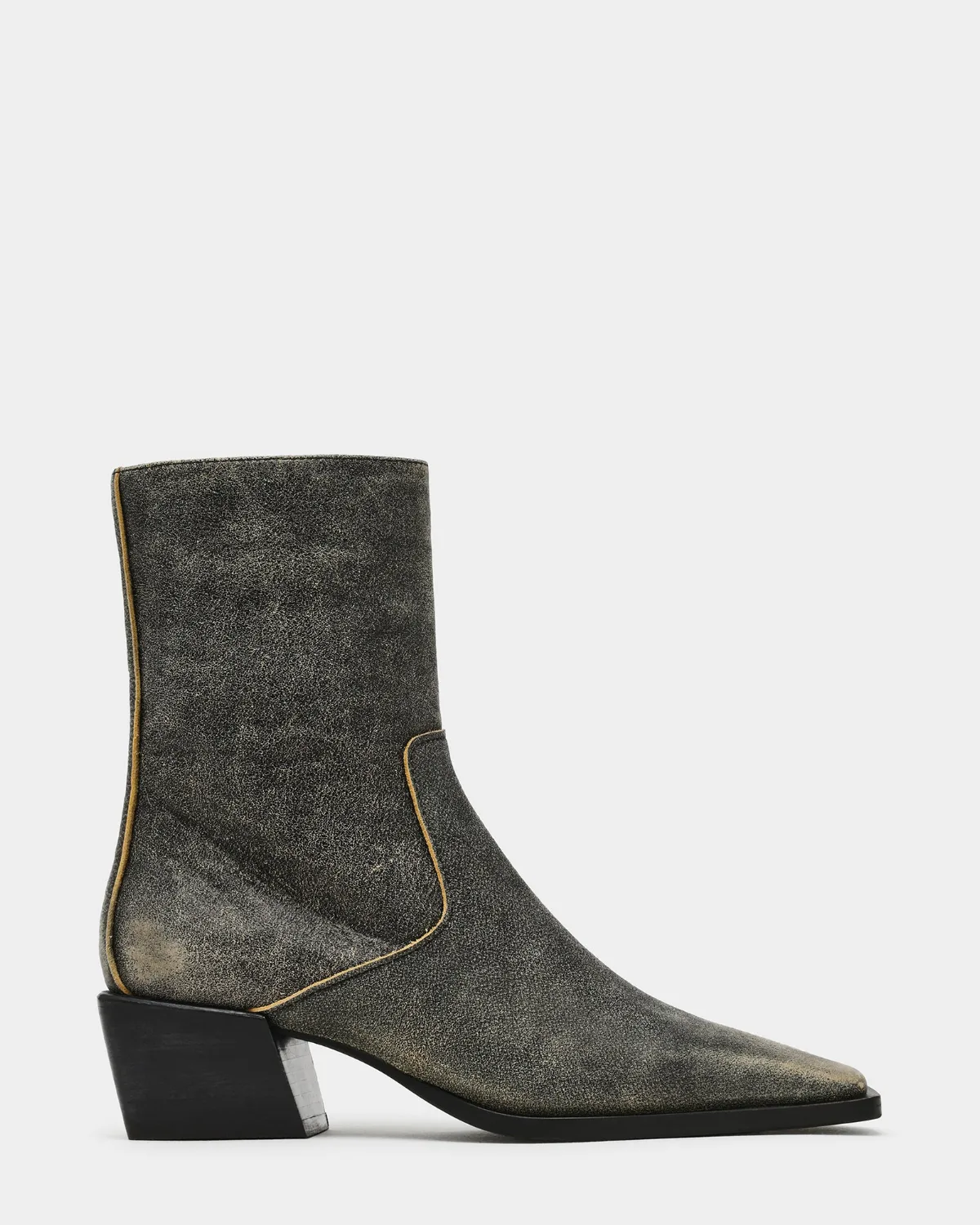 Judson Block Heel Booties Leather by Steve Madden