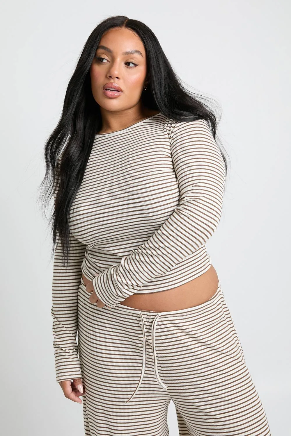 Long Sleeve Stripe Baby T-Shirt - Denim Stone by boohoo