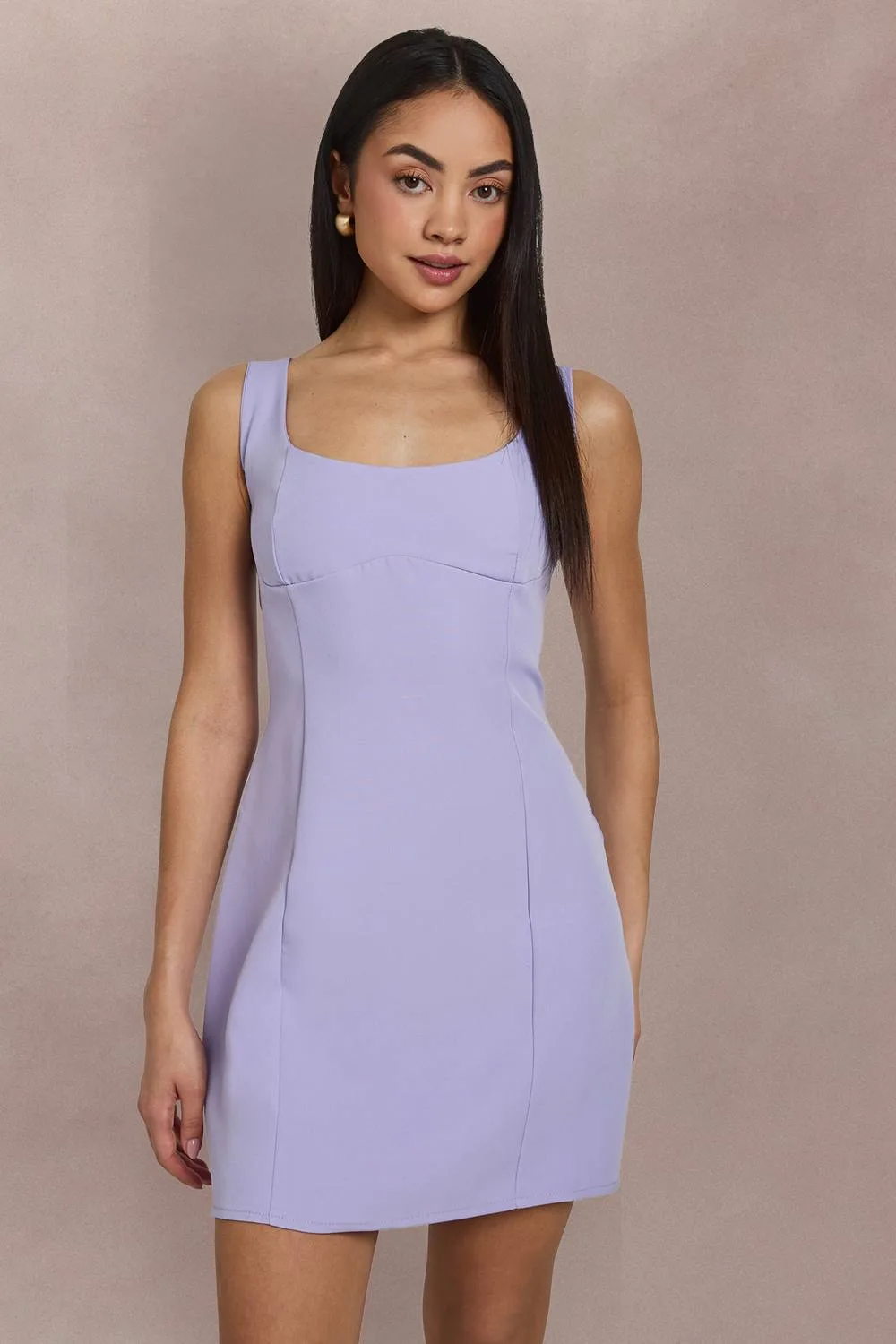 Seam Detail Fitted Mini Dress Denim by boohoo