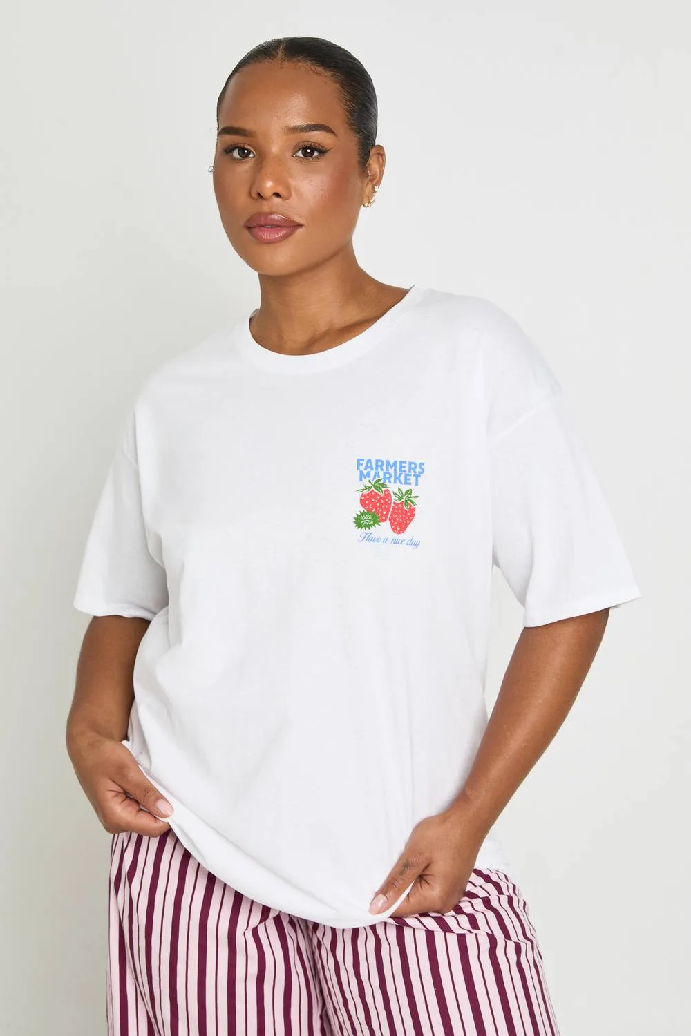 Farmer Market Printed T-Shirt Denim/Cotton by boohoo