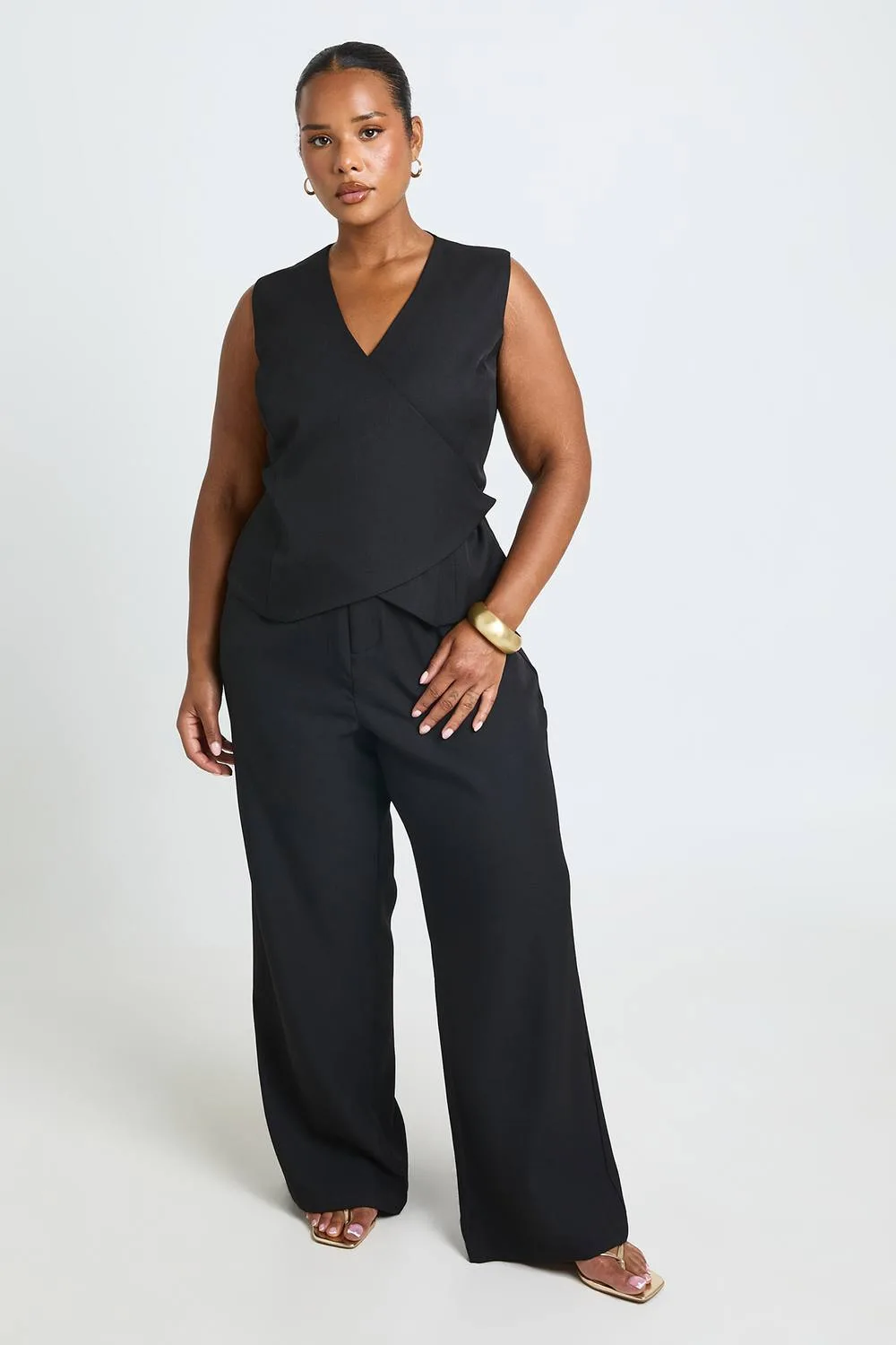 Lace Up Back Waistcoat by boohoo