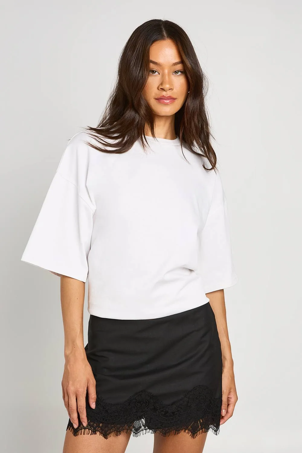 Lace Trim Crepe Skort by boohoo