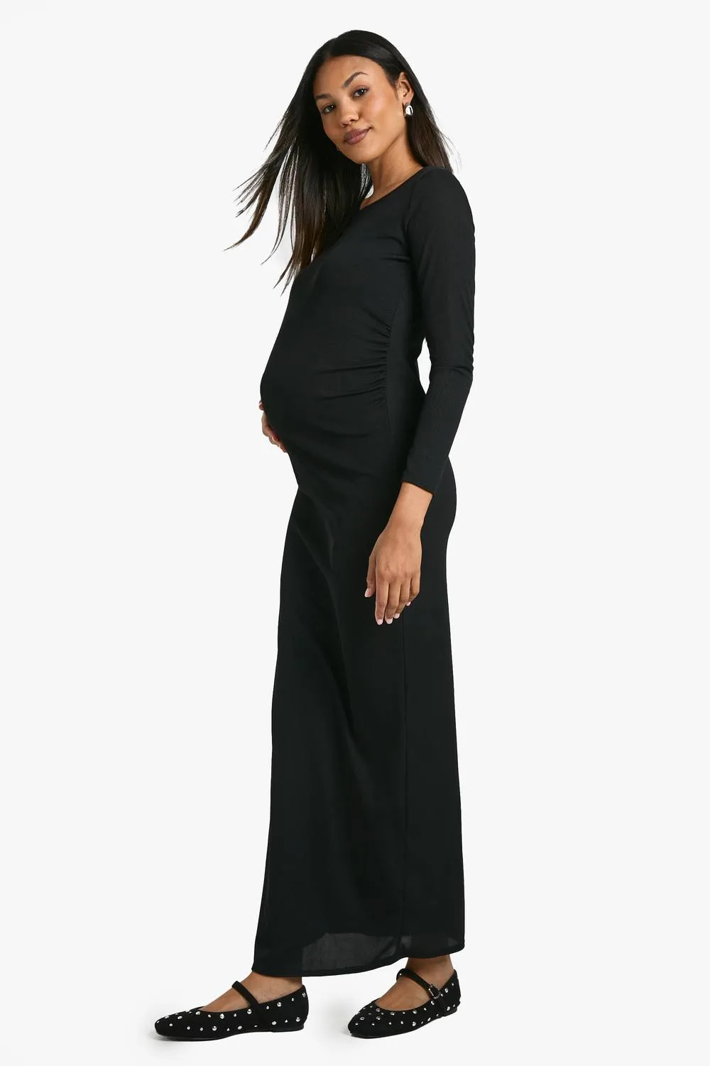 Rib Scoop Neck Maxi Dress by boohoo
