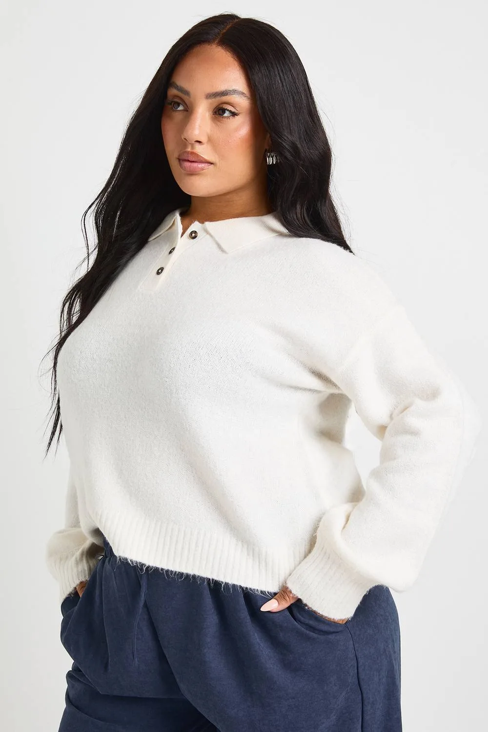 Button Detail Jumper by boohoo