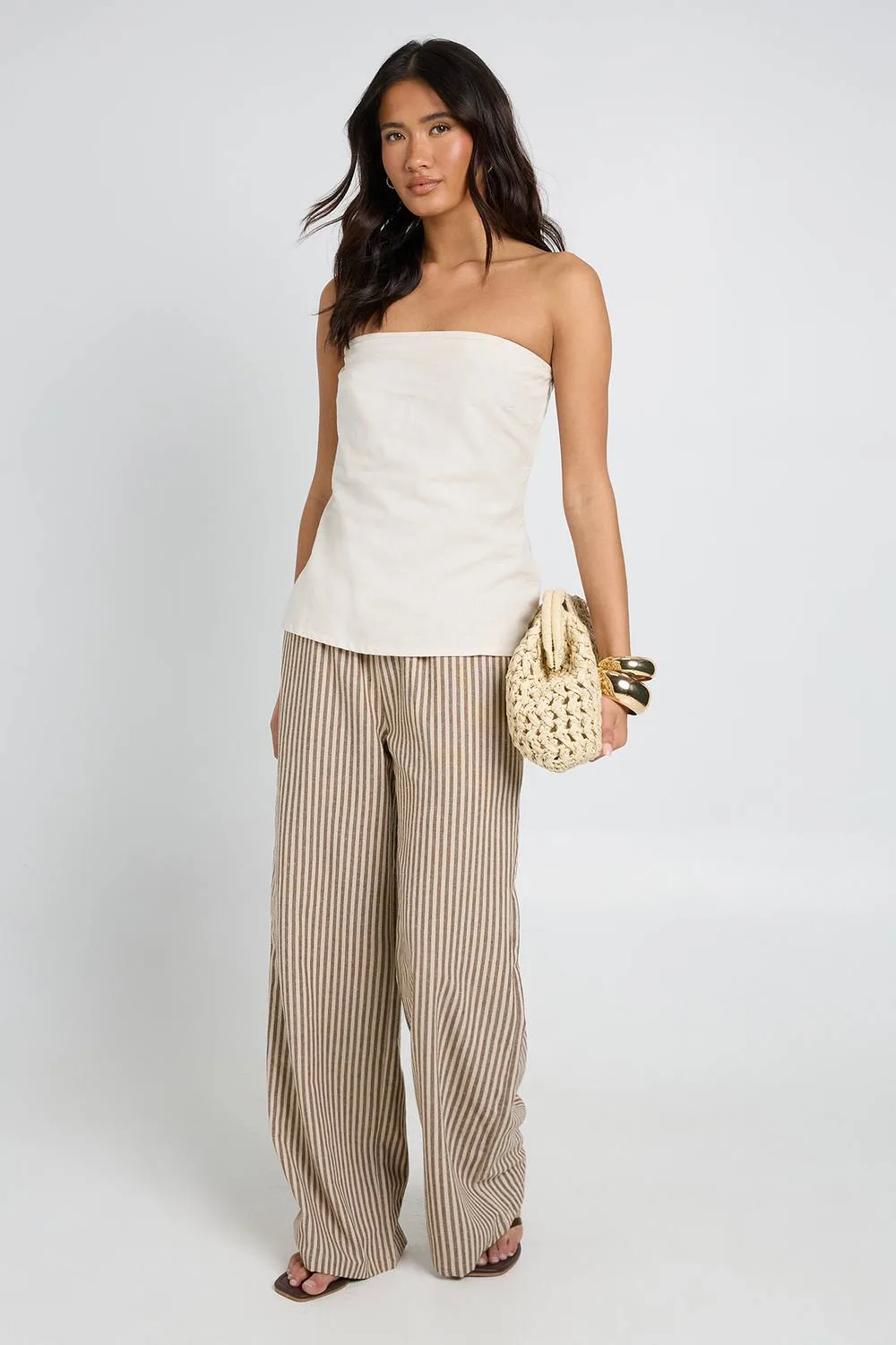 Linen Look Longline Bandeau Top