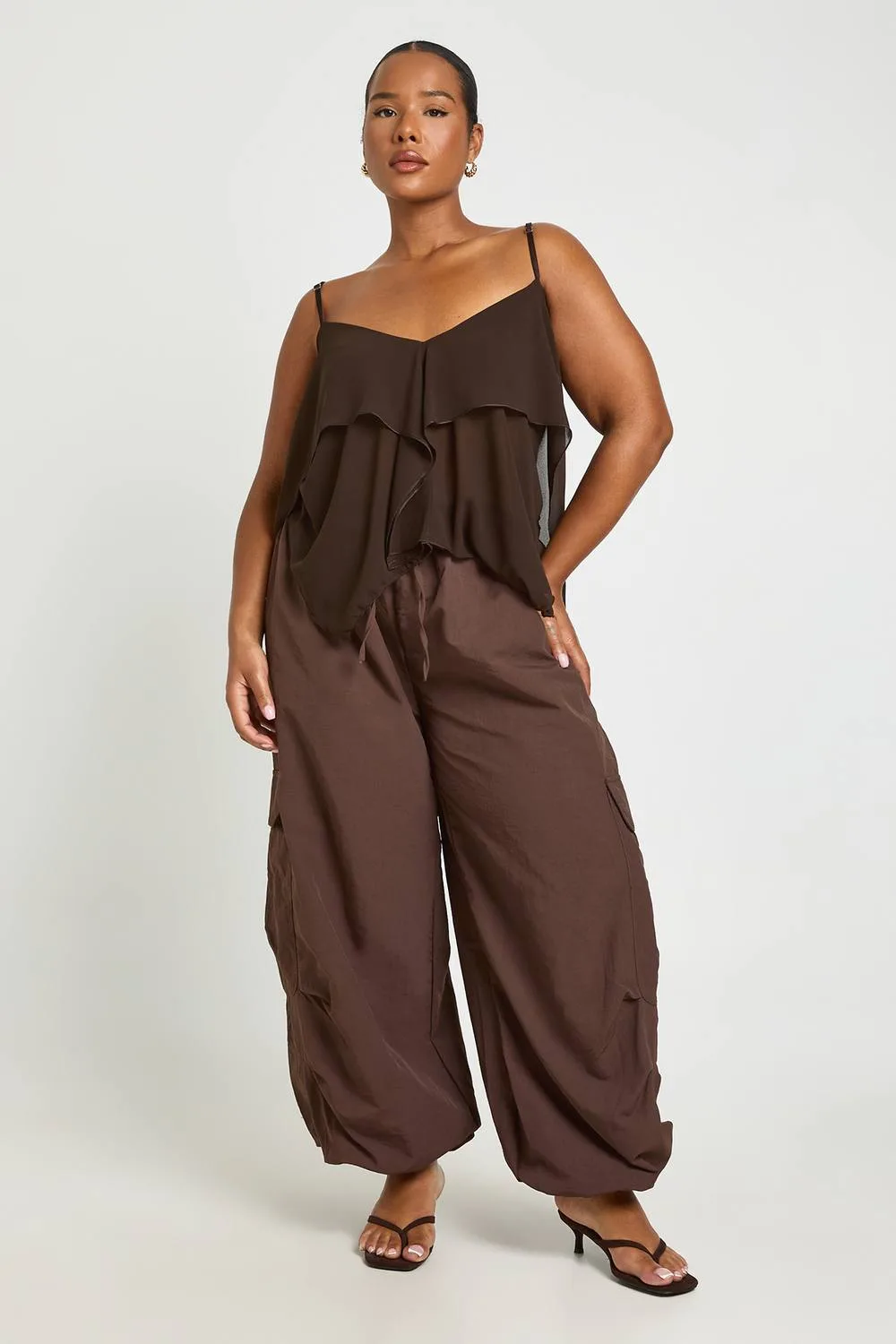 Paper Bag Waist Cuffed Cargo Trouser by boohoo